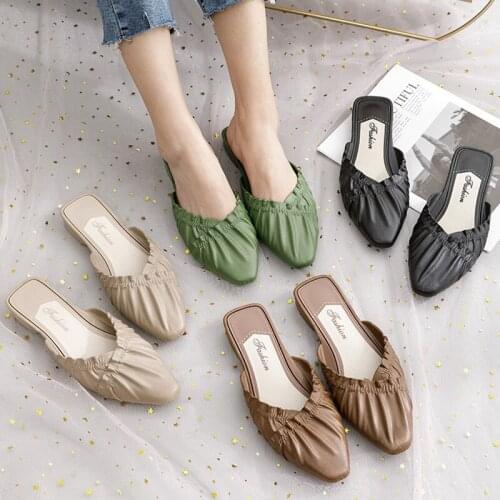 2021 New Baotou Half Slippers Women Summer Casual Women Shoes Fashion Sandals Sandals