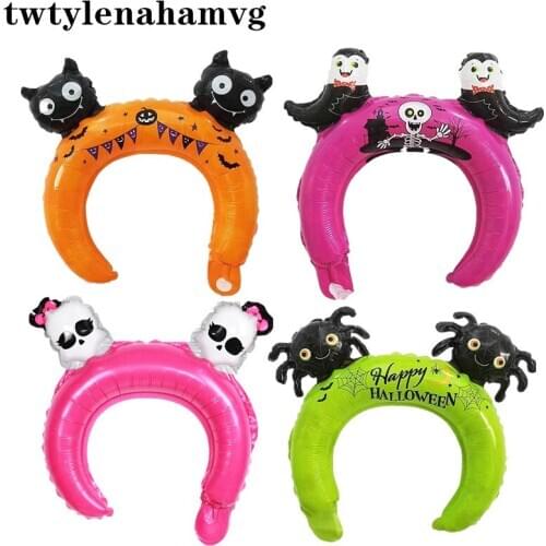 New Four Different Models Of Halloween Hairpin Filling Air Foil Balloon Party Decoration Toys Boy Girl Love Gifts