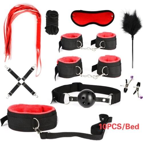 Bondage Equipment Bdsm Toys For Couples Nipple Clamps Whip Spanking Set For Chastity Belt Male Pink Handcuffs Sexy Couple Games