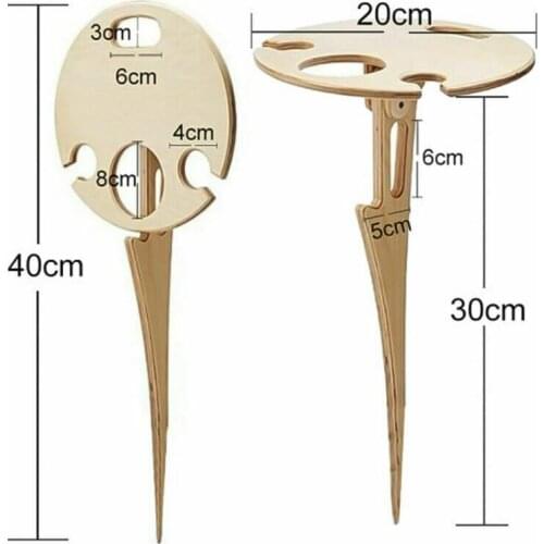 Outdoor Mini Wooden Round Wine Table Portable Picnic Folding Easy To Carry Wine Tool Garden Travel Beach Snack Furniture Sets