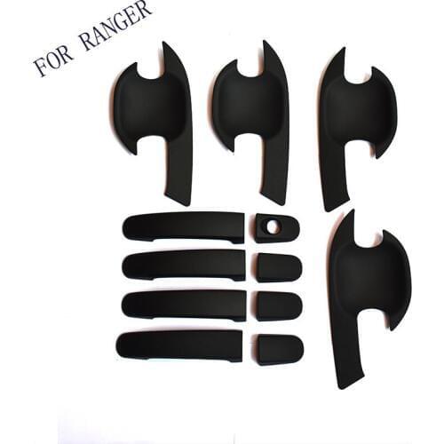 FIR FOR Ford RANGER New Pickup 2016 Accessories ABS Black Door Handle Covers Trim FIT For FORD RANGER 2012 2017 Car Styling