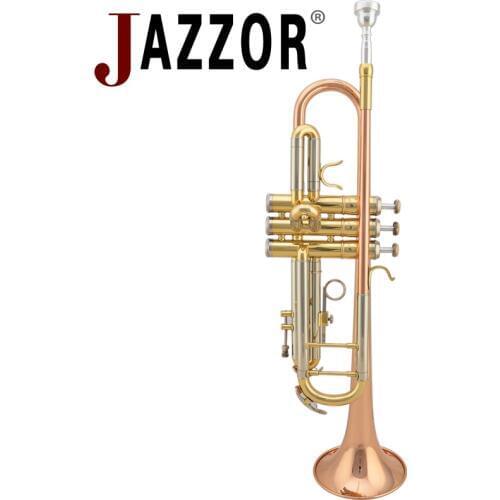 JAZZOR JZTR-400 professional trumpet B flat Gold lacquer trumpet Brass wind instruments with case and mouthpiece