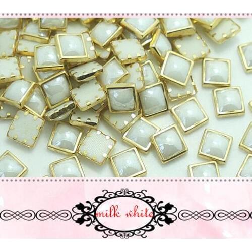 Rim 10/Color High Quality 4X4MM 50PCS Big Wrapping Rhinestones Pearl Glue On Flatback Garment Accessory Rhinestones Sewing DIYE1