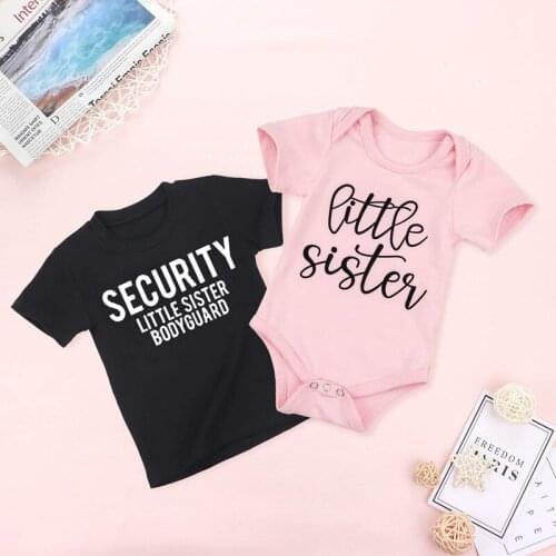 Little Sister Big Brother shirts Little Sister tops sibling matching tees outfits Security Little Sister Bodyguard kids shirt