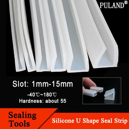 U Shape Seal Strip 4mm Channel Silicone Rubber Wrap Slid Window Car Door Shower Frameless Glass Edge Weatherstrip Soft Protect