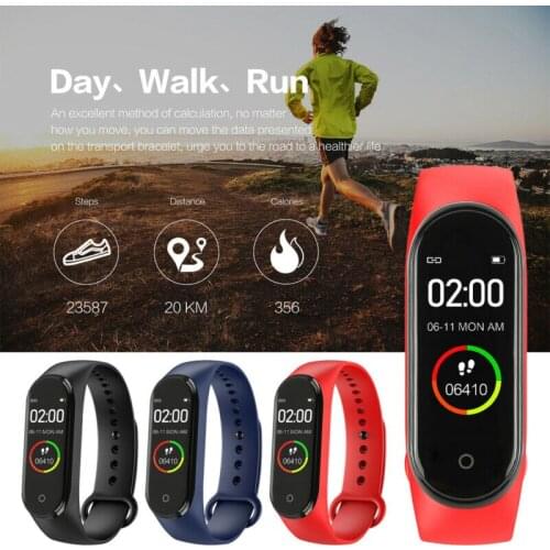 M4 Smart Digital Watch Bracelet for Men Women with Heart Rate Monitoring Running Pedometer Calorie Counter Health Sport Tracker
