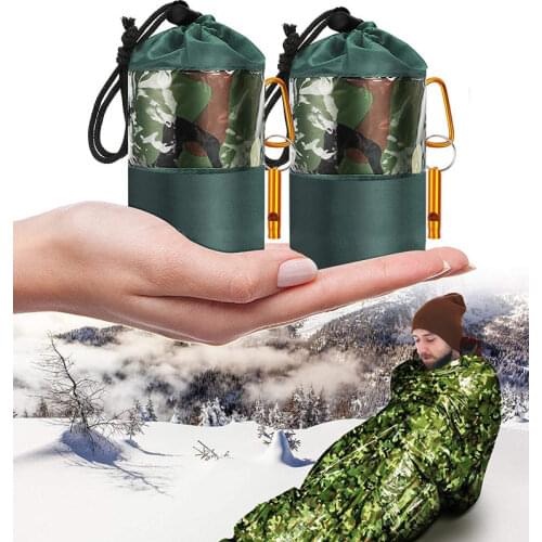 First Aid Sleeping Bag Waterproof Keep Warm PE Aluminum Coating Portable Equipment For Travel Hiking Camping Survival