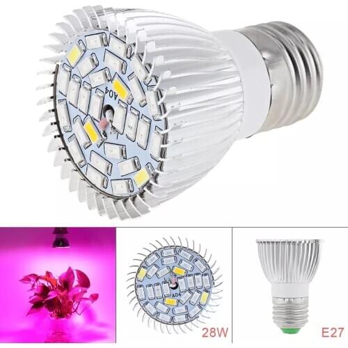 Universal Led Plant Grow Light Bulb 24W / 28W / 50W / 80W E27 Red Blue Warm Infrared UV LED Growing Lamp for Hydropon