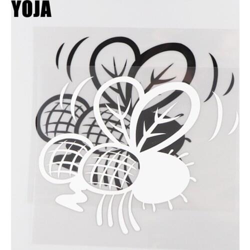 YOJA 16.6×13.2CM Cartoon Animals Lovely Flies Vinyl Decal Car Stickers Pattern Black/Silve0r 19C-0138