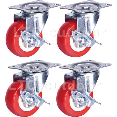 1PCS Heavy Duty Industrial Caster With Top Plate No Noise Wheels For Carts Workbench Industrial Equipment Caster With Brake
