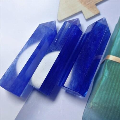 1pcs 60-80mm Blue Melting Quartz crystal point wand healing quartz crystals and stones gifts