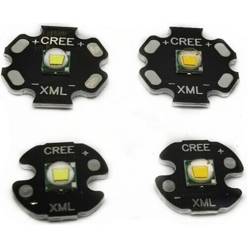 1PCS CREE XML XM-L T6 LED U2 10W Cold White Warm White Blue UV High Power LED Emitter Diode with 16mm 20mm Black PCB for DIY