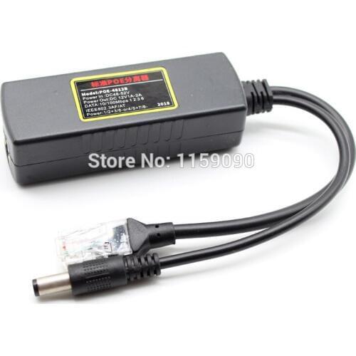 12V/1A-2A DC Output POE Splitter IEEE 802.3AT Standard for Security System CCTV IP camera