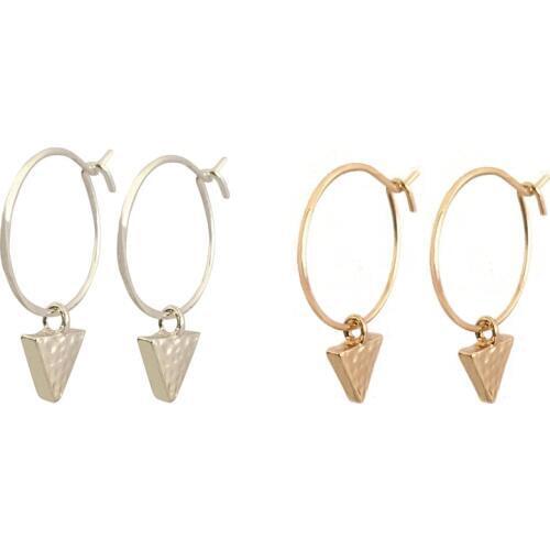 2020 New Simple Fashion Gold And Sliver Color Plated Geometric Triangle Metal Dangle Earrings For Women Girl Trendy Jewelry