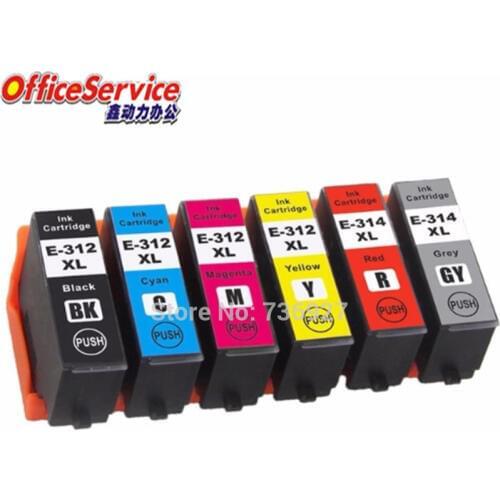 312 314 E-312XL T-314XL Grey Red Compatible Ink for Expression Photo XP-8500 XP-15000 printer