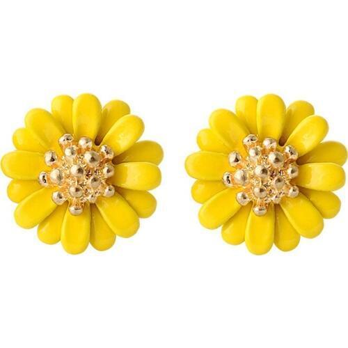 8Seasons Fashion Stud Earrings Daisy Flower Earrings Sweet Candy Color Mall Elegant Women Earings Jewelry Wholesale,1 Pair