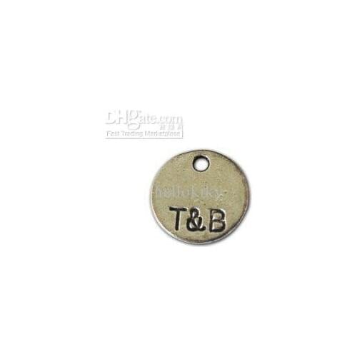 900pcs tibetan silver round T&B charm A10531