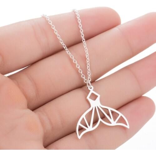 American and American popular, hollow mermaid tail alloy necklace douyin the same web celebrity jewelry