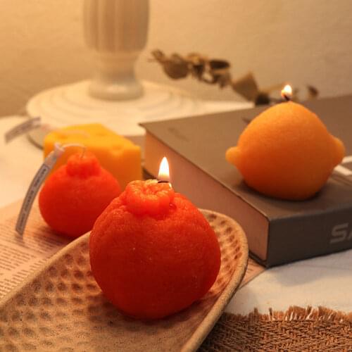Lemon Ugly Orange Cheese Soy Wax Scented Candles Apple Decorations Birthday Christmas Party Fruit Candles Decoration