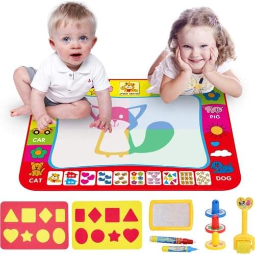 Water Doodle Magic Mat Educational Water Drawing Painting 26pcs/set 80x60CM Doodle Board with Pen Play Mat Toys for Children