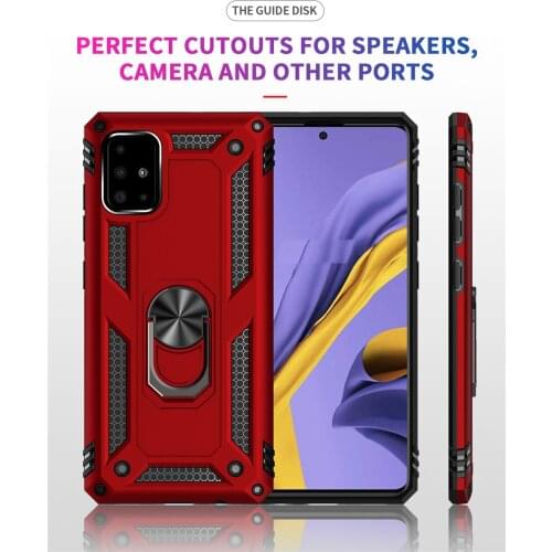 For Galaxy A51 SM-A515 Case Hard PC + Soft TPU Shockproof Back Cover For Samsung Galaxy A71 SM-715F Stand Ring Case