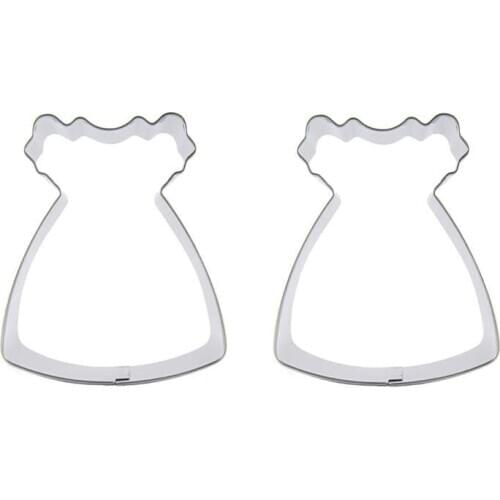 Dress shape 2 piece cookie cutting molds, baking tools, cake decorating soft candy tools