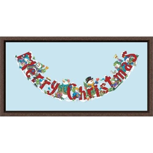 Celebrating snowmen tree skirt cross embroidery kit snowman pattern 18ct 14ct 11ct skyblue canvas Cross-stitch DIY needlework