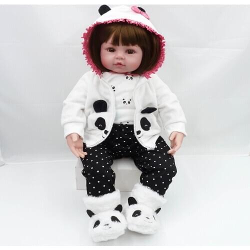 47cm Bebes Reborn Doll Bed Time Baby Girl Dolls Soft Silicone Lifelike Alive Toddler Newborn Toy Childrens Day Gifts Toys