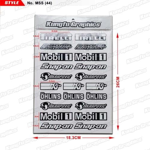 KUNGFU GRAPHICS Universal Waterproof Stickers Vinyl Decals Sheet Bomb Graffiti Decor for Car Motocross Motorcycle Turning Black