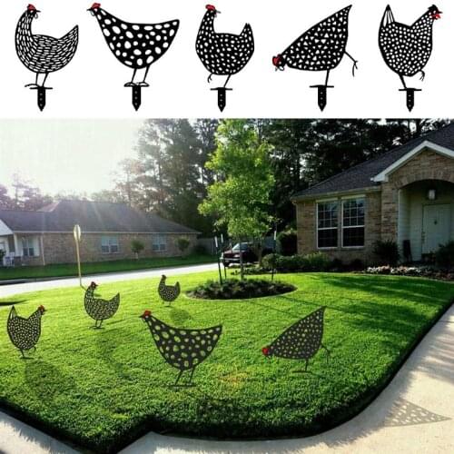 Chicken Yard Art Garden Statues Backyard Lawn Stakes Plastic Hen Yard Decor Gift Garden Decoration Outdoor Garden ornaments