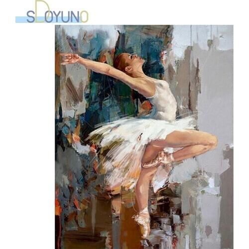 SDOYUNO Frameless Oil Paint by Numbers Dancer 60X75cm DIY Painting By Numbers On Canvas Figure Digital Hand Painting Home Decor