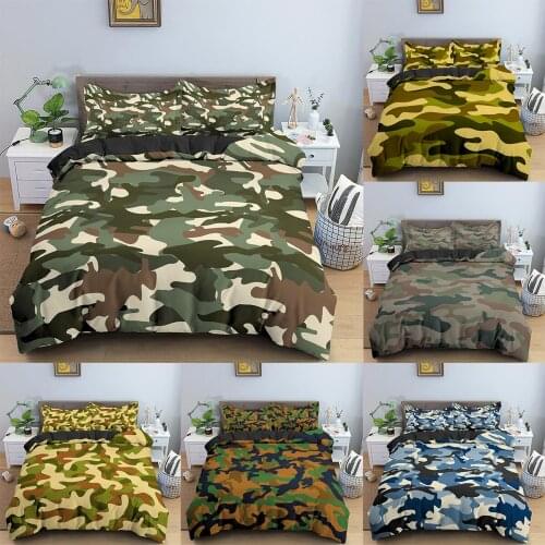 Cool Boy Teen Kid Adult Duver Cover Set Camouflage Bedding Sets Single/Double/Queen/King Size Comforter Covers With Pillowcase