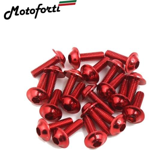Motoforti M6 x 20 Aluminum Alloy Motorcycle Hex Socket Head Bolts Screws License Plate Bolt Screw For Motorbike
