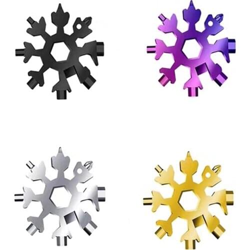 18-in-1 Snowflake Multi Tool Pocket Tools Wrench Ratchet Combination Metric Christmas Gift Set Socket Wrenches Nut Tools
