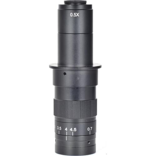 10X-120X 180X 300X Zoom C-mounting Lens 25mm Interface Diameter for CCD CMOS Industrial Video Microscope Cameras