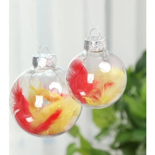 Clear Transparent Ball Hanging Open Bauble Christmas Tree Ornaments Gift Pendant DIY Decoration Balls