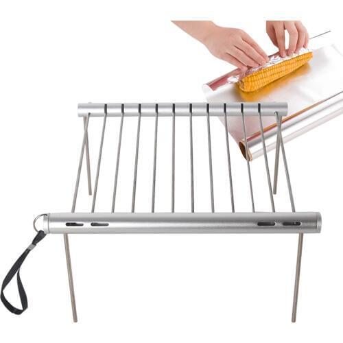 1 Set Portable Stainless Steel Grill Folding BBQ Grill for Home for Camping Picnic BBQ Tool Set
