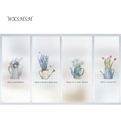 Custom Size Static Cling Glass Sticker Flower Time Private Decorative Private Water-Proof Reusable Durable Window Film Raamfolia