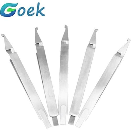 5pcs /set Dental Instruments Equipment Teeth Caring Orthodontic Bracket Tweezers Serrated Bonding Holder Tools Stainless Steel