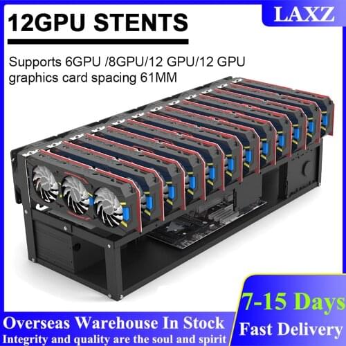 12 GPU Transfer Mining Rack Open-pit Mining Machine Case Frame Miner Coin Ring Support Bracket Holder Support for 6/8GPU