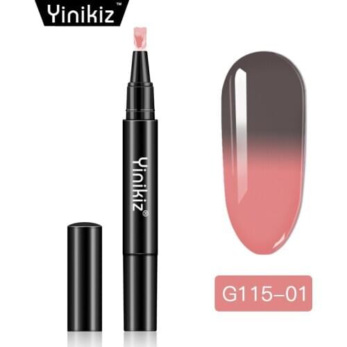 Yinikiz Nail Polish Chameleon Changing Lacquer Pen UV Colors Temperature Change Gel pen
