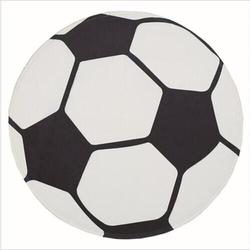 Occident Style Bathroom Floor Mat Flannel Toilet Pad with football and cactus printing pattern Non-slip Absorbent Floor Rug