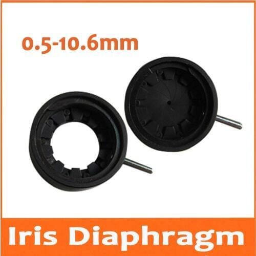 0.5-10.6MM Amplifying Diameter Zoom Optical Iris Diaphragm Aperture Condenser 10 Blades for Digital Camera Microscope Adapter