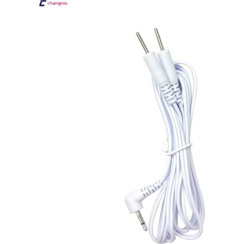 100pcs/lot 2 in 1 2.5mm plug size TENS electrode lead wire/cable plug 2mm Thick for tens digital therapy machine