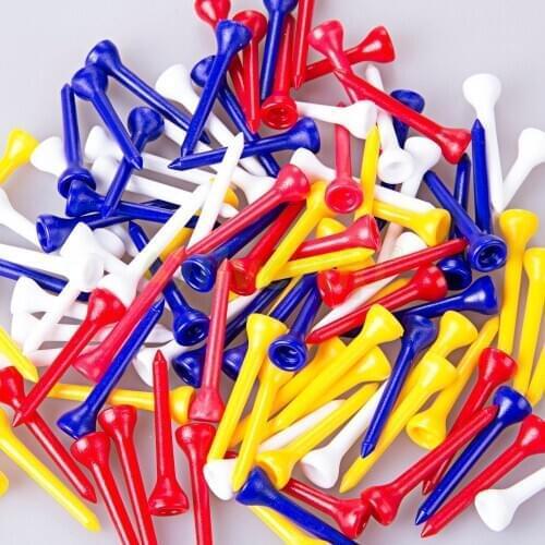 100pcs/bag Golf Tees 1 7/8" 48mm Assorted Color Cup Tip Plastic Golf Tee Driver Training Range Course Golf Ball Holder