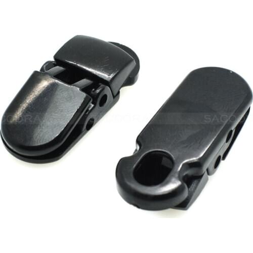 12pcs/pack Pack 7*5mm Hole Plastic ID Card Name Tag Holder Badge Clip Black For Cord Lanyard