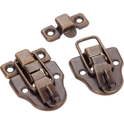 2pcs/kit Antique Bronze Box Latch Hasps Decorative Drawer Suitcases Jewelry Wood Case Iron Buckle Clasp with screws 59*40mm