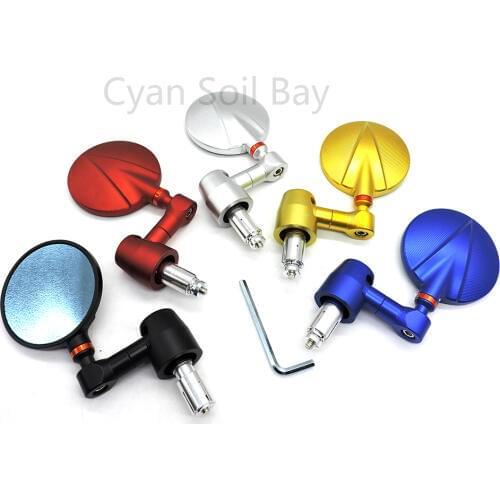 6 colors Convex mirror CNC Aluminum Motorcycle Rearview Mirrors Rear View Side Mirror Universal