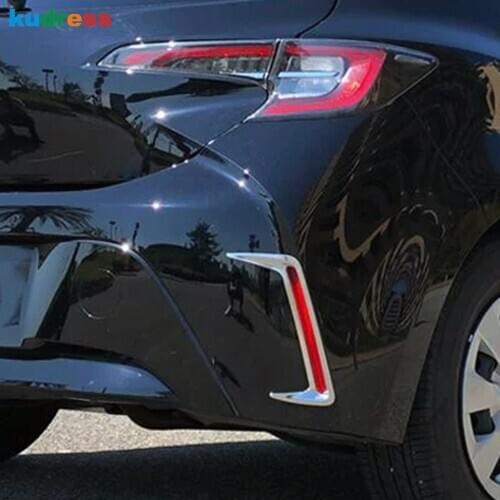 Car Accessories For Toyota Corolla 2019 2020 Hatchback Chrome Car Rear Fog Light Cover Trim Tail Foglight Lamp Frame Stickers