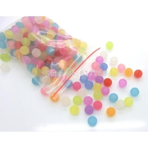 Free shipping-100 Mixed Round Frosted Acrylic Beads 10mm Hole:Approx 1.6mm D0125